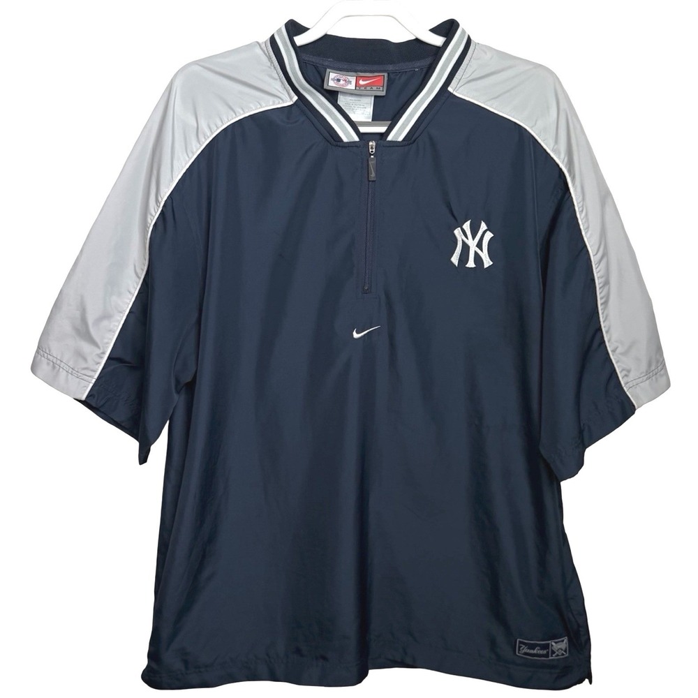 VTG Nike NY Yankees MLB Authentic Collection Short Sleeve Hot Jacket Men's Sz XL